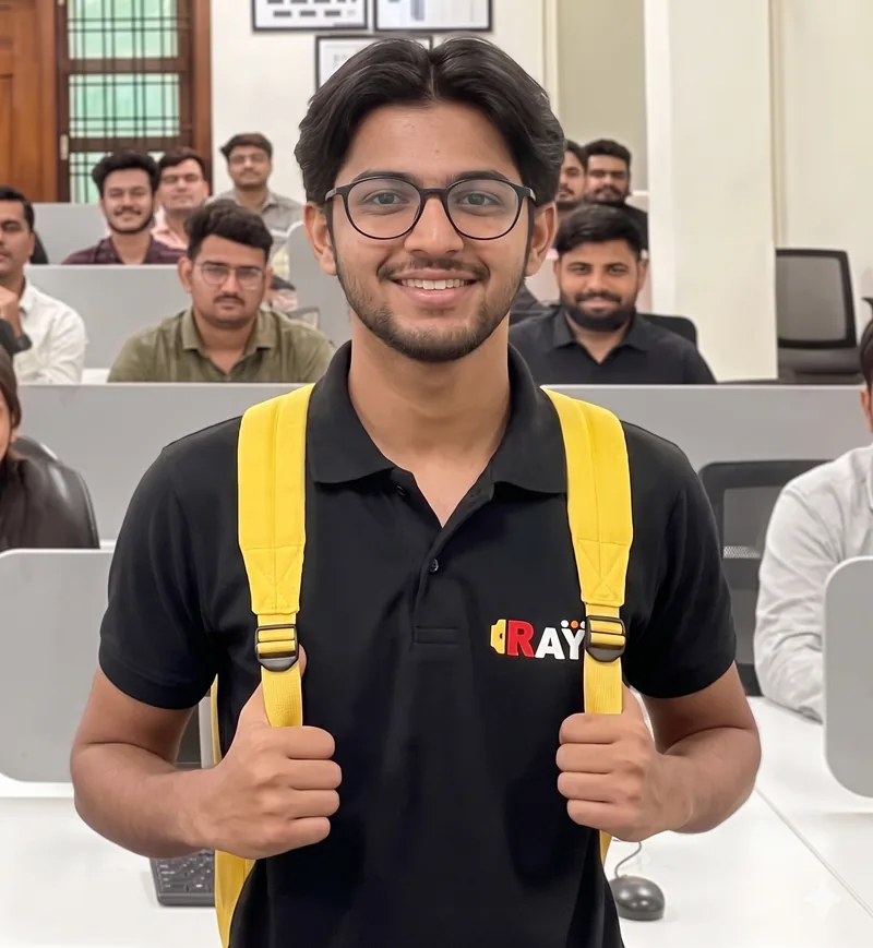 Smiling student wearing a backpack